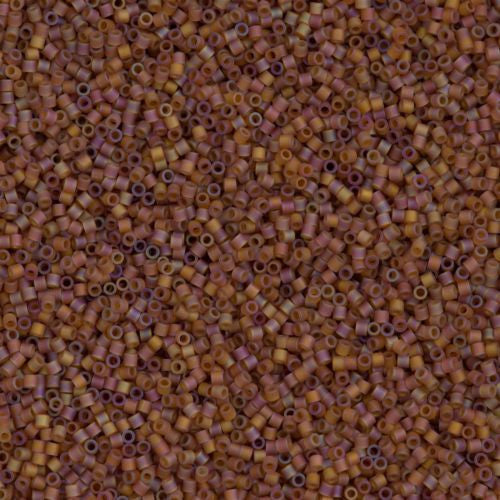 Miyuki Delica Seed Bead 15/0 Matte Transparent Amber AB 2-inch Tube DBS853