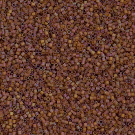 Miyuki Delica Seed Bead 15/0 Matte Transparent Amber AB 2-inch Tube DBS853