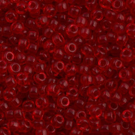 Miyuki Round Seed Bead 6/0 Transparent Dark Red Orange 20g Tube (140D)