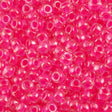 Toho Round Seed Beads 6/0 Inside Color Lined Luminous Neon Pink 2.5-inch tube (804)