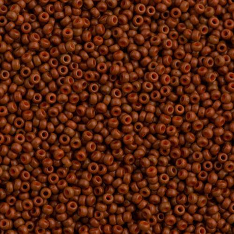 50g Miyuki Round Seed Bead 11/0 Opaque Matte Dyed Brown Orange (2043)