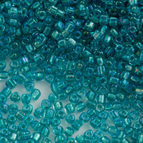 Miyuki Triangle Seed Bead 5/0 Aqua Lined Light Sapphire 21g Tube (1822)