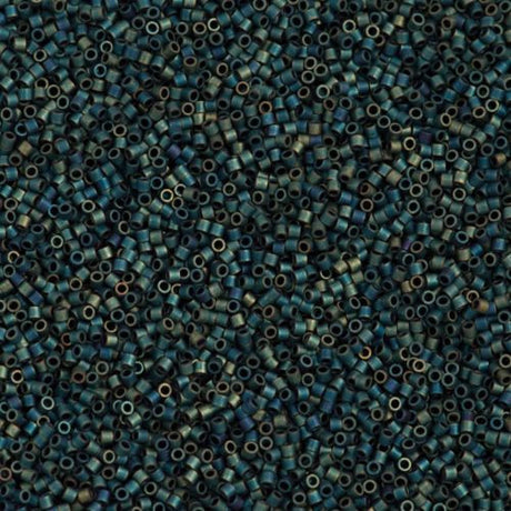 Miyuki Delica Seed Bead 15/0 Matte Metallic Green 2-inch Tube DBS324