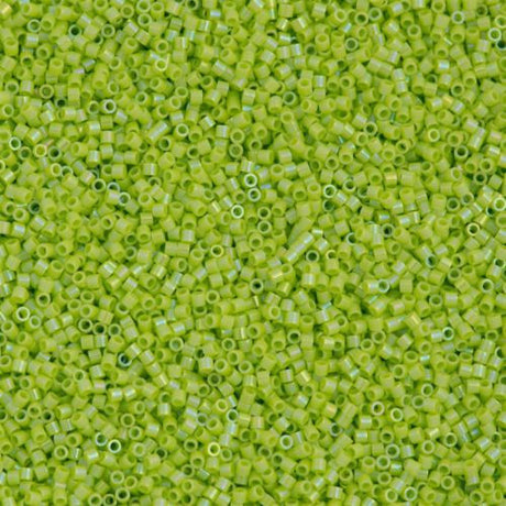 Miyuki Delica Seed Bead 15/0 Opaque Lime AB 2-inch Tube DBS169