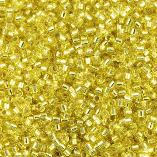 Miyuki Delica Seed Bead 15/0 Silver Lined Yellow 2-inch Tube DBS145