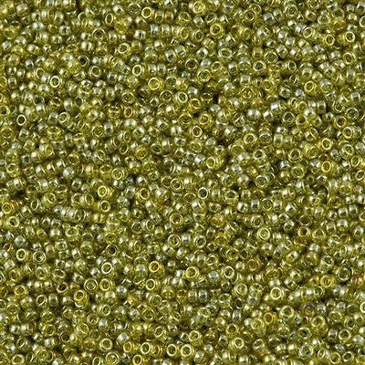 Miyuki Round Seed Bead 15/0 Transparent Golden Olive Luster 2-inch Tube (1889)