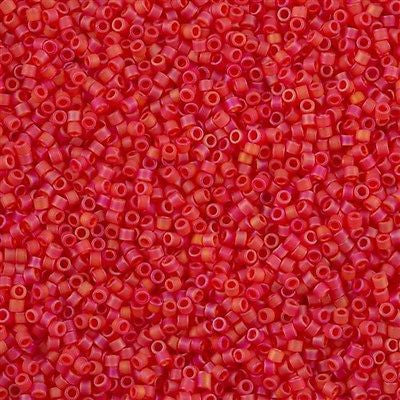 Miyuki Delica Seed Bead 11/0 Matte Transparent Berry AB 2-inch Tube DB856