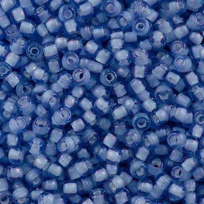 50g Toho Round Seed Beads 6/0 Inside Color Lined White Light Blue (933)