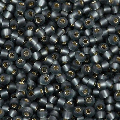 Miyuki Round Seed Bead 8/0 Matte Silver Lined Grey 22g Tube (21F)