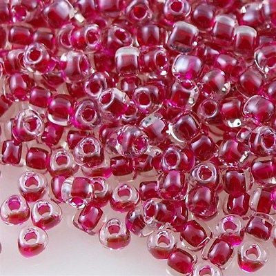 Miyuki Triangle Seed Bead 8/0 Color Lined Raspberry 23g Tube (1140)