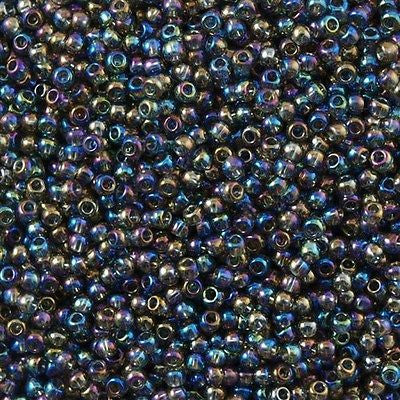 Toho Round Seed Bead 11/0 Transparent Dark Gray AB 2.5-inch Tube (176B)