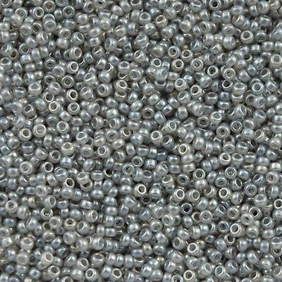 Miyuki Round Seed Bead 15/0 Grey Ceylon 2-inch Tube (526)