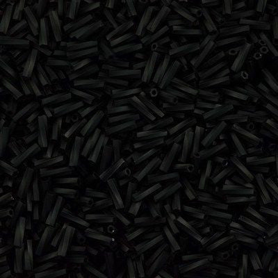 Miyuki 2x6mm Twisted Bugle Bead Opaque Matte Black 15g (401F)