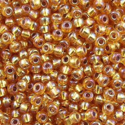 Miyuki Round Seed Bead 8/0 Silver Lined Dark Gold AB 22g Tube (1004)