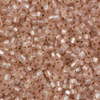 Miyuki Triangle Seed Bead 8/0 Matte Silver Lined Pale Rose 23g Tube (23F)