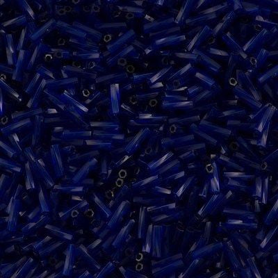 Miyuki 2x6mm Twisted Bugle Transparent Dyed Dark Cobalt 15g (1711)