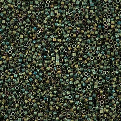 Miyuki Delica Seed Bead 11/0 Matte Metallic Green 2-inch Tube DB324