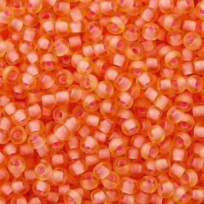 Miyuki Round Seed Bead 11/0 Semi Matte Salmon Lined Amber 22g Tube (1935)