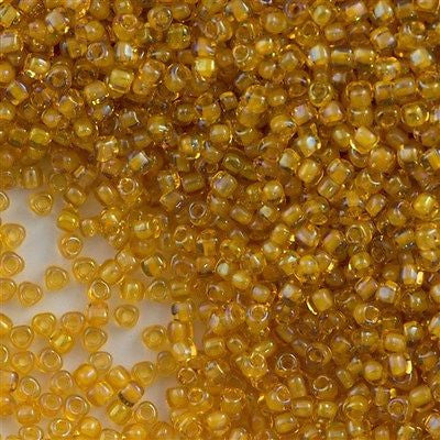 Miyuki Triangle Seed Bead 8/0 Inside Color Lined Topaz Luster 23g Tube (1161)