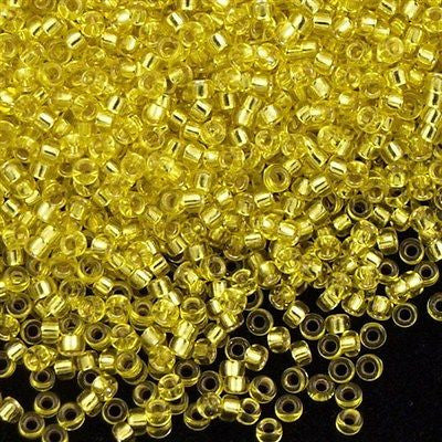 Miyuki Round Seed Bead 15/0 Silver Lined Yellow 2-inch Tube (6)