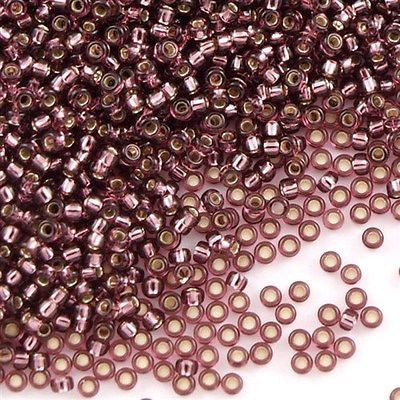 Miyuki Round Seed Bead 15/0 Silver Lined Dark Amethyst 2-inch Tube (13)