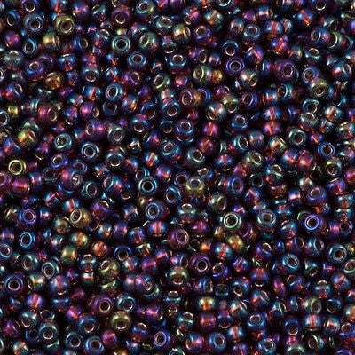 Miyuki Round Seed Bead 8/0 Silver Lined Dark Topaz AB 22g Tube (1005)