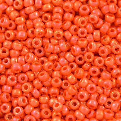 Miyuki Round Seed Bead 6/0 Opaque Orange AB 20g Tube (406R)