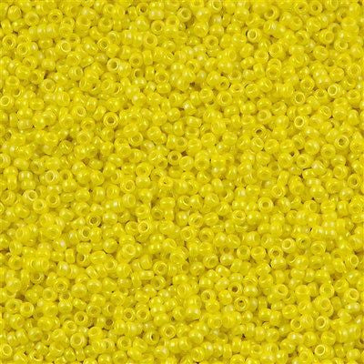 Miyuki Round Seed Bead 15/0 Opaque Yellow AB 2-inch Tube (472)