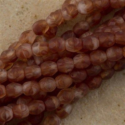 100 Czech Fire Polished 4mm Round Bead Hurricane Crimson Chrysalis (04860H)