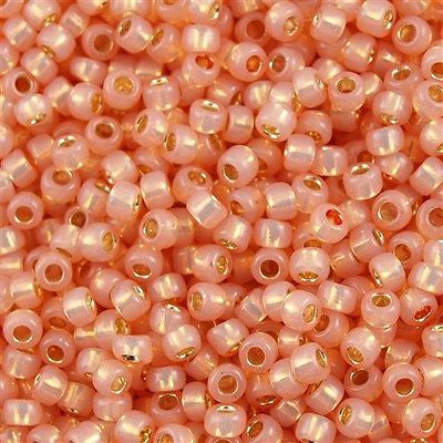 Toho Round 6/0 Seed Beads Silver Lined Milky Lt. Topaz (2.5 Tube)