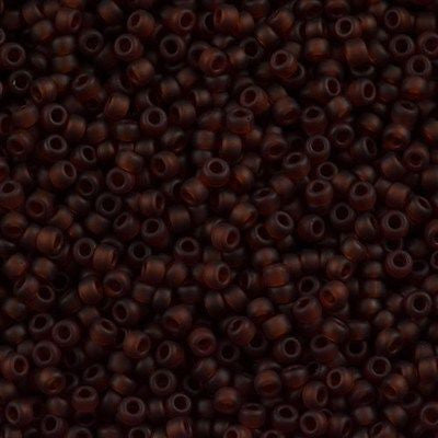 Miyuki Round Seed Bead 8/0 Transparent Matte Dark Amber 22g Tube (134F)