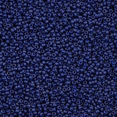 Miyuki Round Seed Bead 15/0 Opaque Matte Metallic Royal Blue 2-inch Tube (2039)