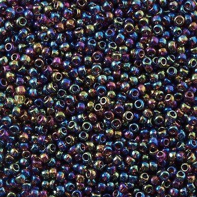 50g toho Round Seed Bead 8/0 Transparent Dark Amethyst AB (166C)