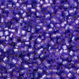 Miyuki Delica Seed Bead 11/0 Semi Matte Silver Lined Dyed Purple 2-inch Tube DB694