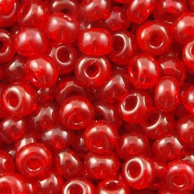 Czech Seed Bead 6/0 Transparent Light Ruby 50g (90070)