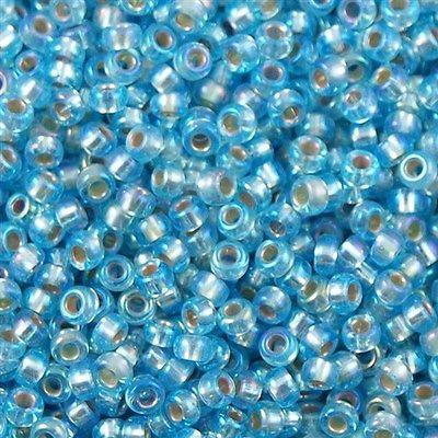 50g Miyuki Round Seed Bead 11/0 Silver Lined Aqua AB (1018)