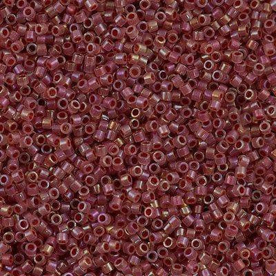 Miyuki Delica Seed Bead 11/0 Mauve Inside Dyed Color Rhubarb 2-inch Tube DB1746