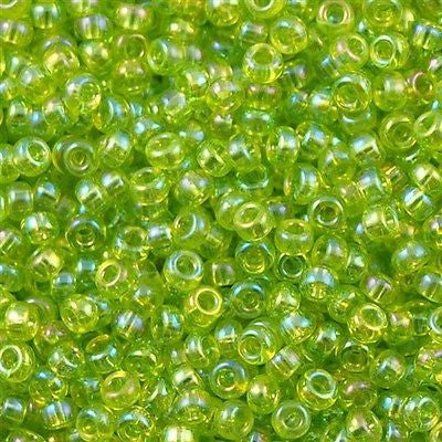 Miyuki Round Seed Bead 11/0 Transparent Lime AB 22g Tube (258)