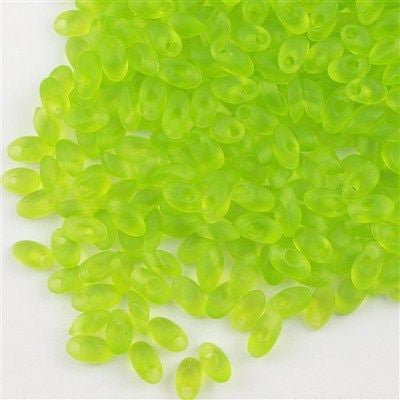 Miyuki Long Magatama Seed Bead Transparent Matte Lime 8g Tube (143F)