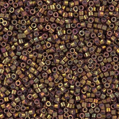 Miyuki Delica Seed Bead 11/0 Metallic Earth Batik Gold Luster AB 2-inch Tube DB1010