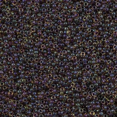 Miyuki Round Seed Bead 15/0 Dark Amethyst Lined Topaz 2-inch Tube (1839)