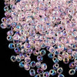 Miyuki 4mm Magatama Seed Bead Inside Color Lined Pink AB 23g Tube (2144)