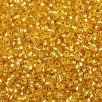 50g Miyuki Round Seed Bead 11/0 Matte Silver Lined Gold 11-3F