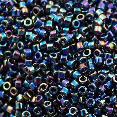 Miyuki Delica Seed Bead 11/0 Black Rainbow 2-inch Tube DB5