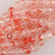 50 Czech Fire Polished 6mm Round Bead Hurricane Peach Crystal (02210H)