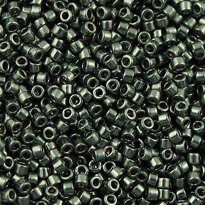 25g Miyuki Delica seed bead 11/0 Nickel Plated Grey Green DB457