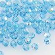 12 TRUE CRYSTAL 4mm Faceted Round Bead Aquamarine AB (202 AB)