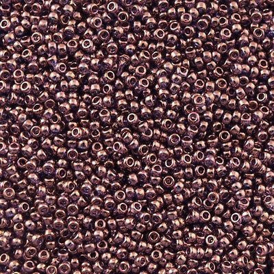 Toho Round Seed Bead 15/0 Gold Luster Medium Mauve 2.5-inch Tube (201)