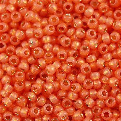 50g toho Round Seed Bead 8/0 Silver Lined Milky Grapefruit (2112)