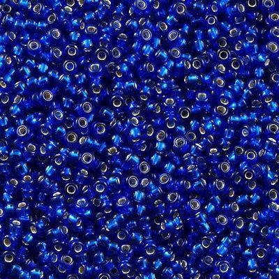 50g Miyuki Round Seed Bead 11/0 Silver Lined Cobalt Blue (20)